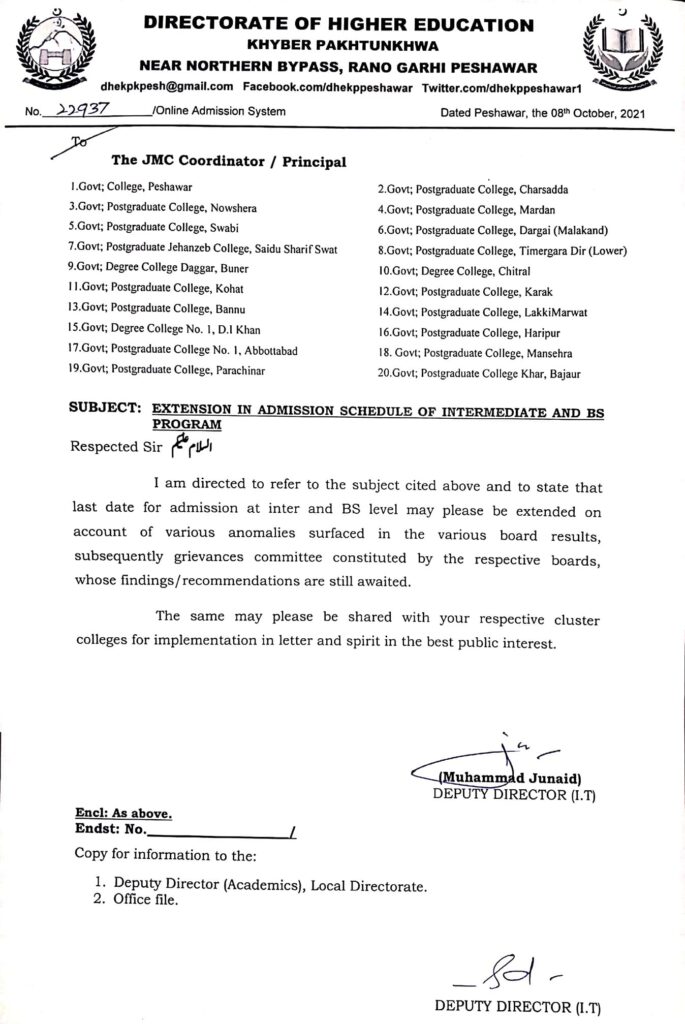 HED KPK Admission 2025: Apply Online