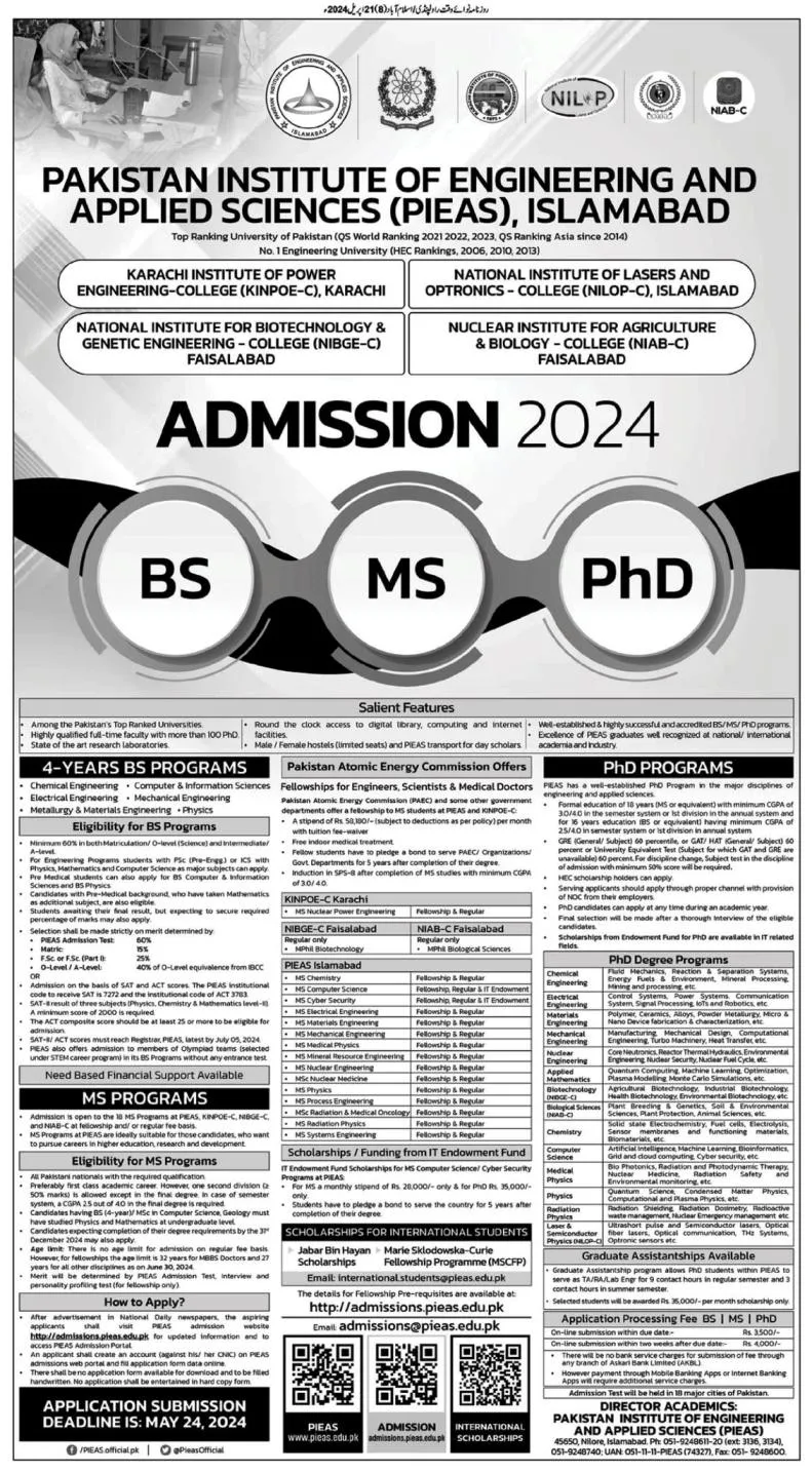 Download PIEAS Entry Test Result 2025